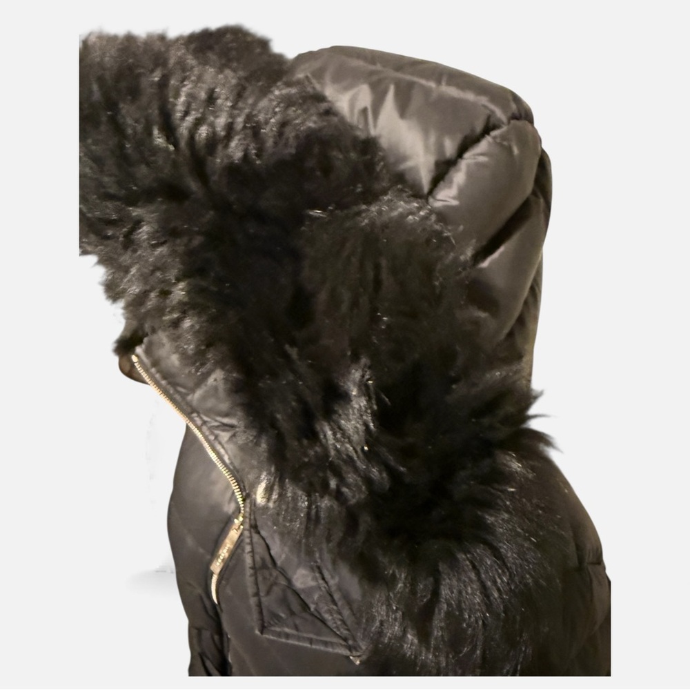 Burberry London Black Belted Down Puffer Coat w/ Removable Faux Fur Hood – XL - Picture 4 of 15